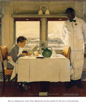 Norman Rockwell Werke - Junge in einem Speisewagen 1947 Norman Rockwell